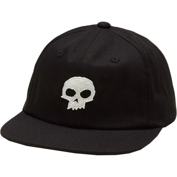 Zero Skateboards Single Skull Applique Black / White Hat - Adjustable