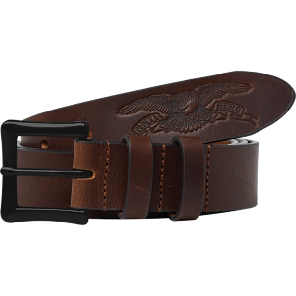 Anti Hero Skateboards Basic Eagle Brown / Black Leather Belt - L/XL 47"