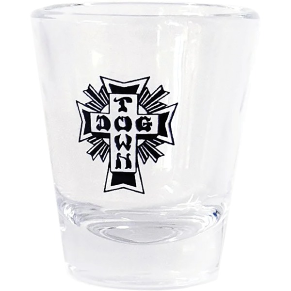 Dogtown Skateboards Cross Logo Clear / Black 2 oz Shot Glass