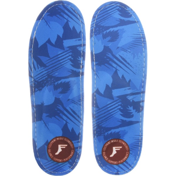 Footprint Insoles Kingfoam Orthotic Blue Camo Shoe Insoles Low Profile - 5/5.5