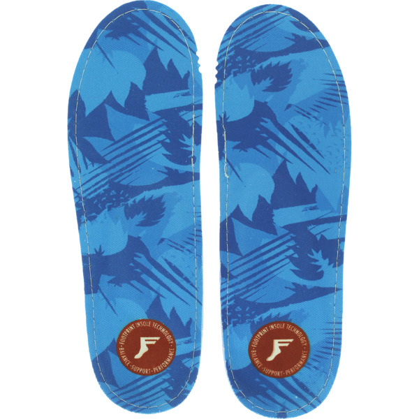 Footprint Insoles Kingfoam Blue Camo Shoe Insoles Low Profile 3mm - 6/6.5