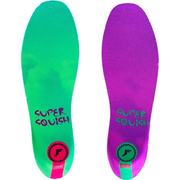 Footprint Insoles Super Squish Logo Green / Purple Shoe Insoles - M/5-10.5