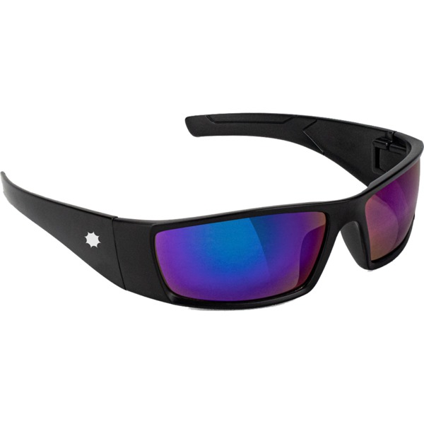 Glassy Sunhaters Peet Sunglasses in Black / Blue Mirror