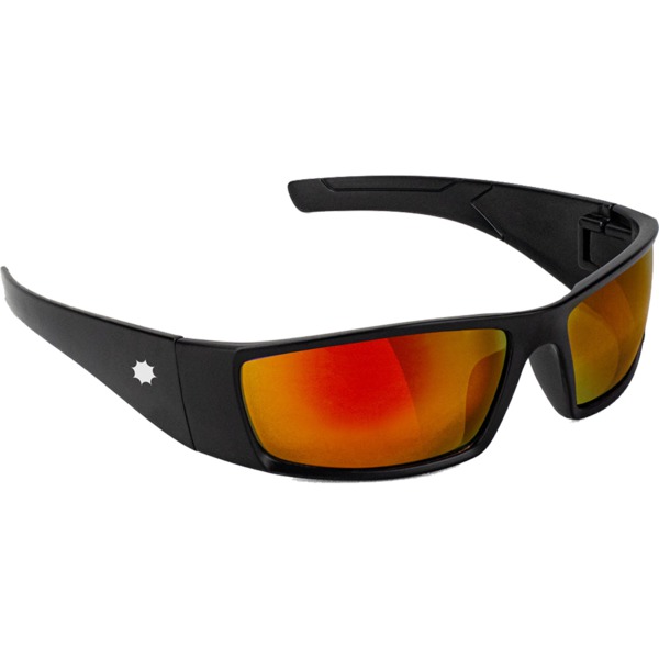 Glassy Sunhaters Peet Sunglasses in Black / Red Mirror