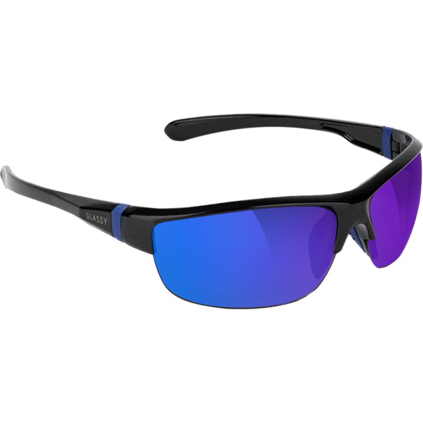 Glassy Sunhaters Weber Sunglasses in Black / Blue Mirror