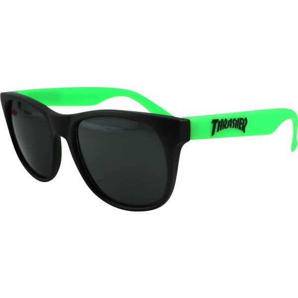 Thrasher Magazine Logo Black / Green Sunglasses