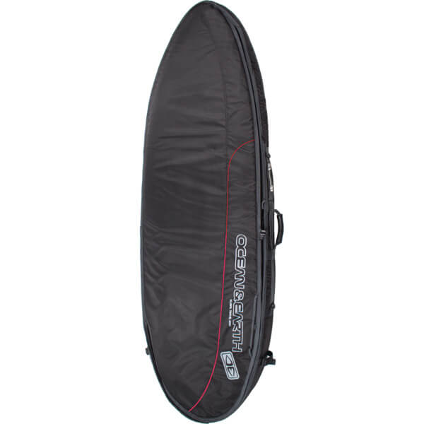 Ocean & Earth Double Wide Compact Black / Red / Grey Shortboard Board Bag - 1-2 Boards - 25" x 6'4"