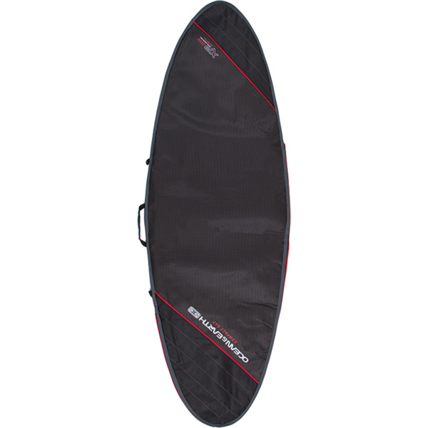 Ocean & Earth Compact Day Black / Red Fish Surfboard Bag - Fits 1 Board - 24.5" x 7'8"