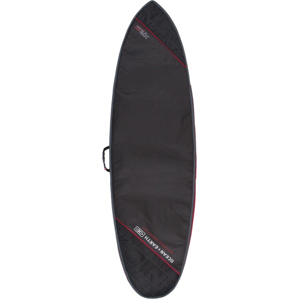 Ocean & Earth Compact Day Black / Red Mid Length Board Bag - 6'8"
