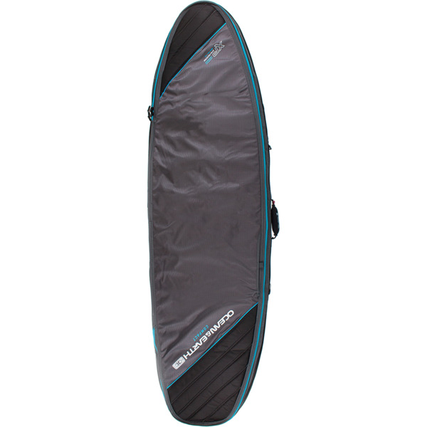 Ocean & Earth Double Compact Black / Blue Shortboard Board Bag - 1-2 boards - 22.5" x 6'8"