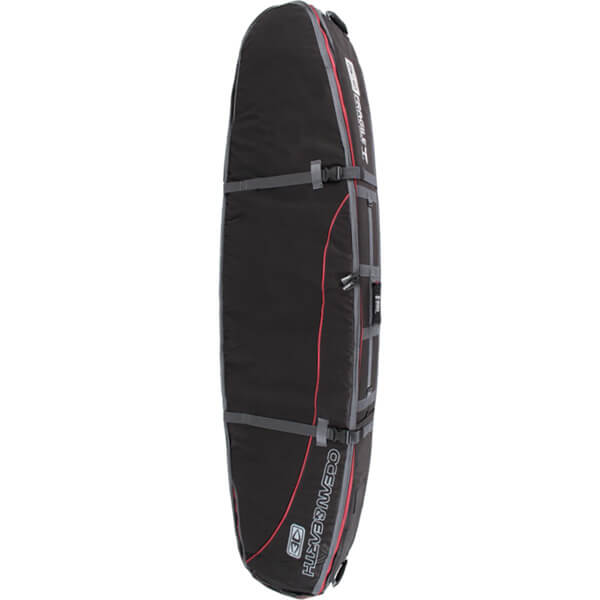 Ocean & Earth Double Coffin Black / Red Shortboard Board Bag - 1-3 Boards - 23" x 7'6"