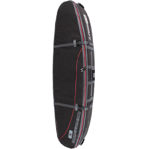 Ocean & Earth Triple Coffin Black / Red / Grey Shortboard Board Bag - 1-4 Boards - 23" x 8'