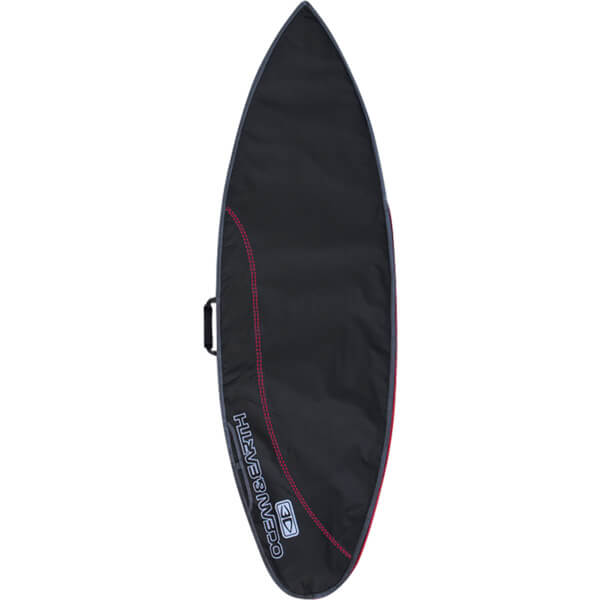 Ocean & Earth Compact Day Black / Red Shortboard Board Bag - Fits 1 Board - 22.5" x 6'