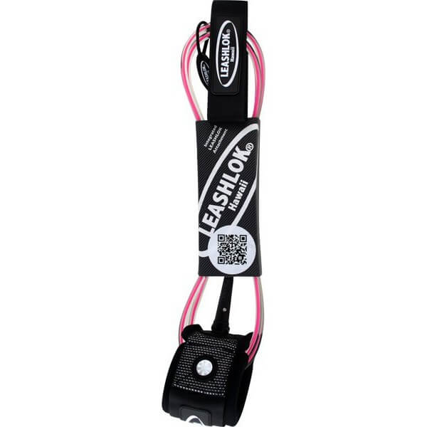 Leashlok Hawaii Team Series 7mm Pink Surfboard Leash 7' Warehouse