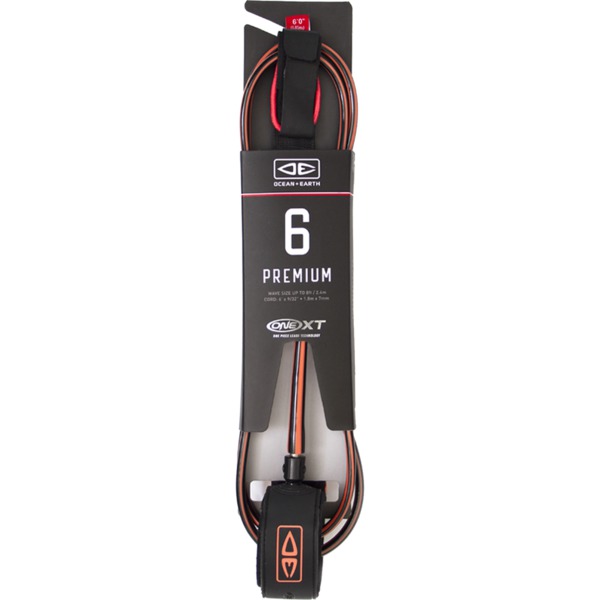 Ocean & Earth One XT Premium Coral Surfboard Leash - 6'