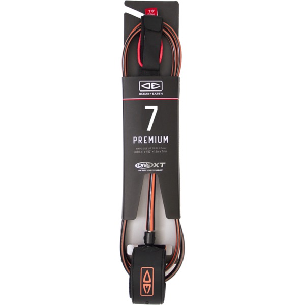 Ocean & Earth One XT Premium Coral Surfboard Leash - 7'