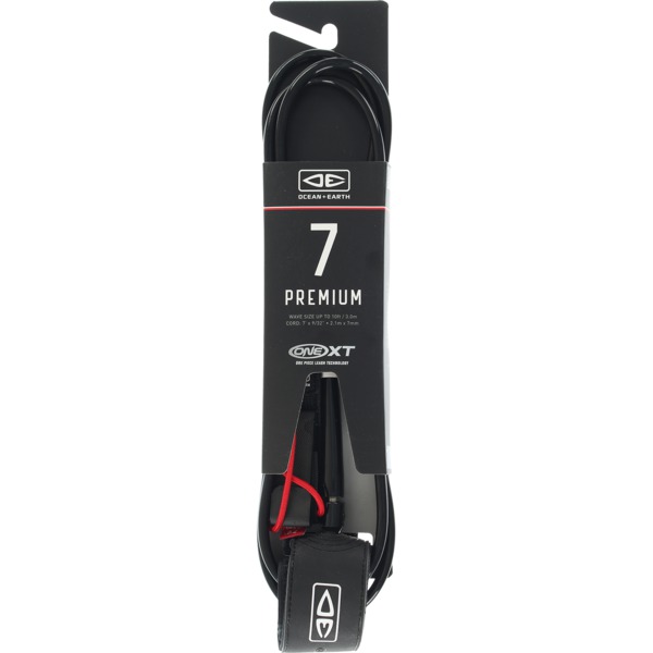 Ocean & Earth One XT Premium Black Surfboard Leash - 7'