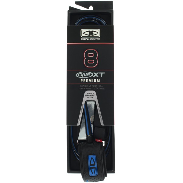 Ocean & Earth One XT Premium Blue Surfboard Leash - 8'