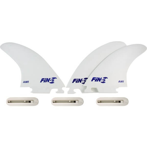 Fin-S Al Merrick AM1 Hi-Per Resin White Fin-S Thruster Surfboard Fins Includes 3 Fins / 3 Boxes