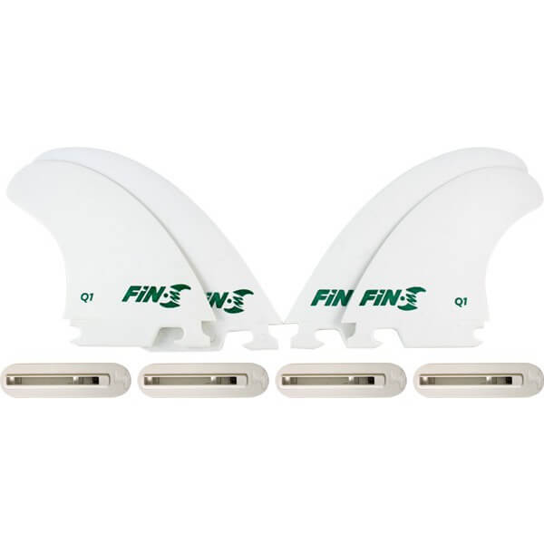 Fin-S Q1 Hi-Per Resin Vector White Fin-S Quad Surfboard Fins - Set of 4 Fins / 4 Boxes