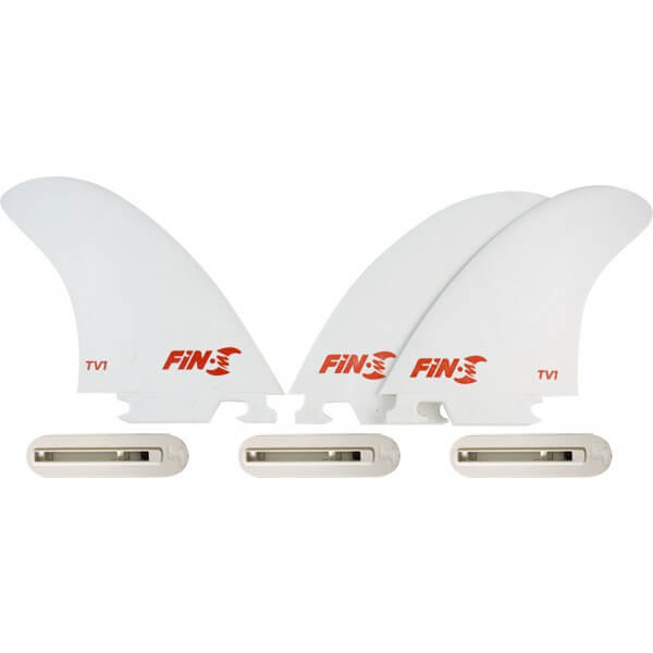 Fin-S Tour Veteran TV1 Hi-Per Resin White Fin-S Thruster Surfboard Fins Includes 3 Fins / 3 Boxes