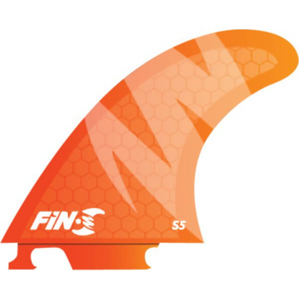 Fin-S S5 Honeycomb Orange Fin-S Thruster Surfboard Fins - Set of 3 Fins