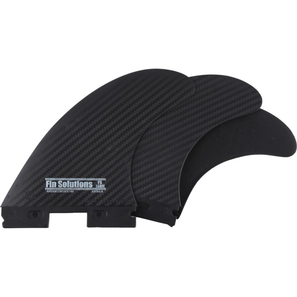 Fin Solutions Large Black FFS Thruster Surfboard Fins Includes 3 Fins