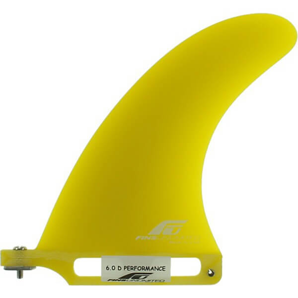 Fins Unlimited D Performance Yellow Longboard Fin - 6"