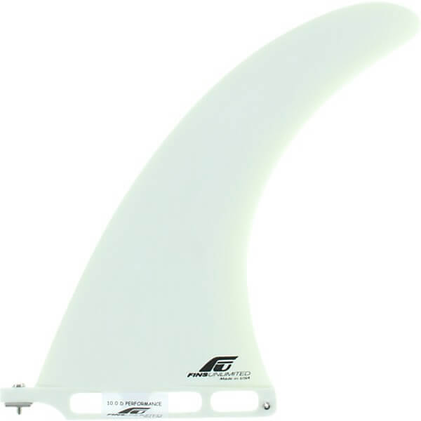 Fins Unlimited D-Performance White Longboard SUP Single Fin - 10"