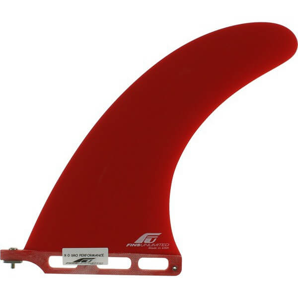 Fins Unlimited SRO-Performance Red Longboard SUP Single Fin - 9"