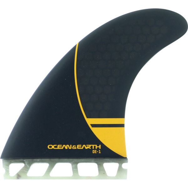 Ocean & Earth OE-1 Whip Large Black / Orange Thruster Single Tab - Set of 3 Fins