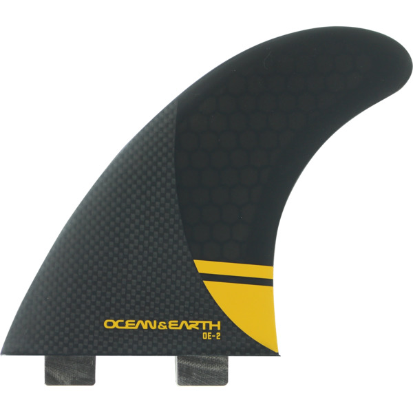 Ocean & Earth OE-2 Control Large Black / Orange Thruster Dual Tab Includes 3 Fins