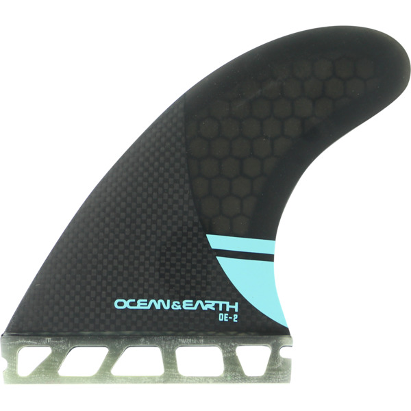 Ocean & Earth OE-2 Control Medium Black / Blue Thruster Single Tab Includes 3 Fins