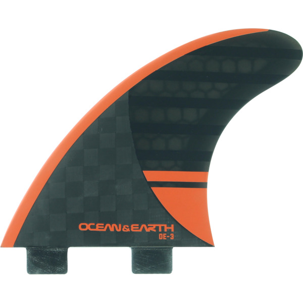 Ocean & Earth OE-3 Speed Small Black / Red Thruster Single Tab Includes 3 Fins