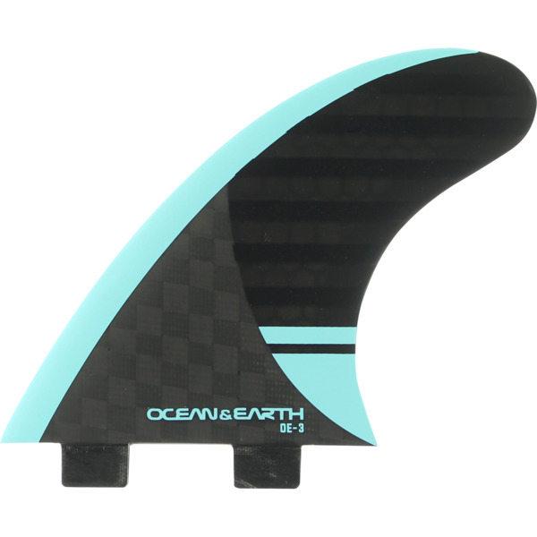 Ocean & Earth OE-3 Speed Medium Black / Blue Thruster Dual Tab Includes 3 Fins