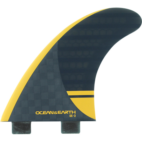 Ocean & Earth OE-3 Speed Large Black / Orange Thruster Dual Tab Includes 3 Fins
