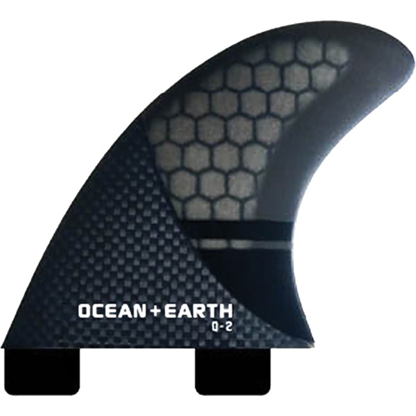 Ocean & Earth Q2 Control Small Black Quad Rear Dual Tab - Set of 4 Fins