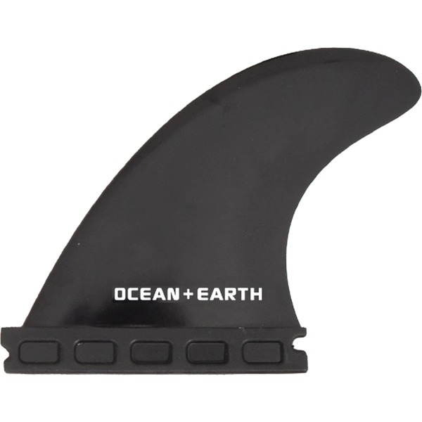 Ocean & Earth Polycarbonate Large Black Thruster Single Tab - Set of 3 Fins