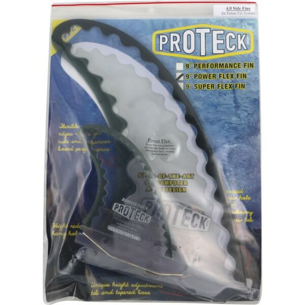 Pro Teck Power Flex Clear / Black Futures Fin System Includes (1) 9" Fin /(2) 4" Fins