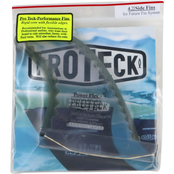 Pro Teck Power Flex 4.25" Clear / Black Futures Side Fins Includes 2 Fins