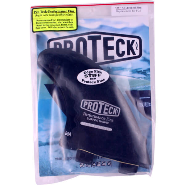 Pro Teck Performance 4.25" Black FCS Fin System Includes 3 Fins