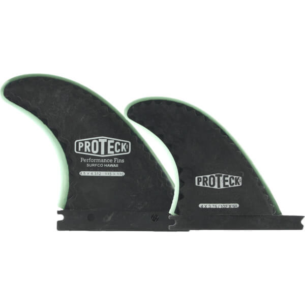 Pro Teck Performance Stiff Flex Black Futures Fin System Includes (2) 4.5" Fin / (2) 4" Fins