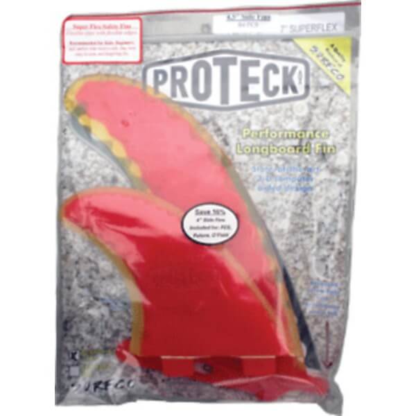 Pro Teck Super Flex Red / Yellow FCS Fin System Includes (1) 7" Fin / (2) 4.5" Fins