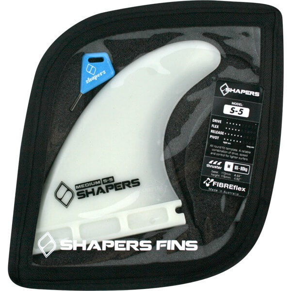 Shapers Fins Fibre Flex S5 Natural Future - Set of 3 Fins