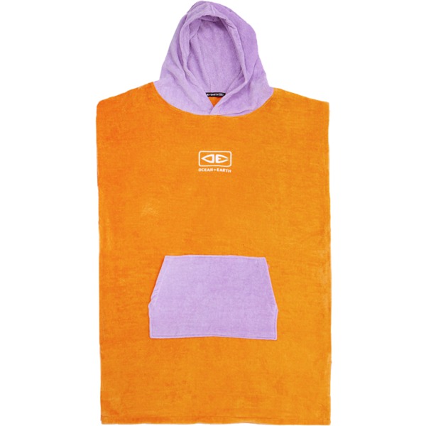 Ocean & Earth Orange / Purple Hooded Poncho - Youth