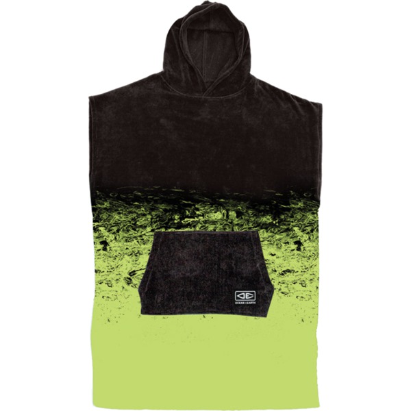 Ocean & Earth Sunkissed Black / Lime Hooded Poncho - Youth