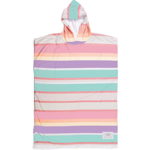 Ocean & Earth Sunkissed Multi Stripe Hooded Poncho - Youth