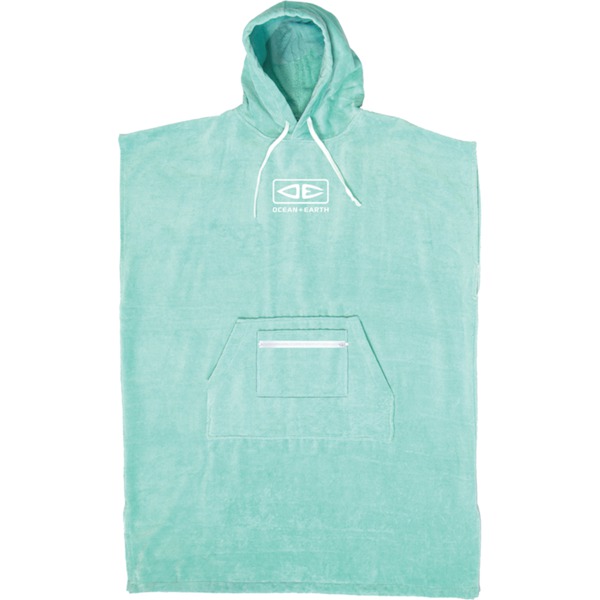 Ocean & Earth Mint Hooded Poncho - Ladies