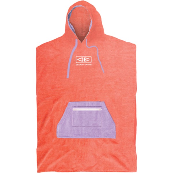 Ocean & Earth Day Dream Coral Hooded Poncho - Ladies