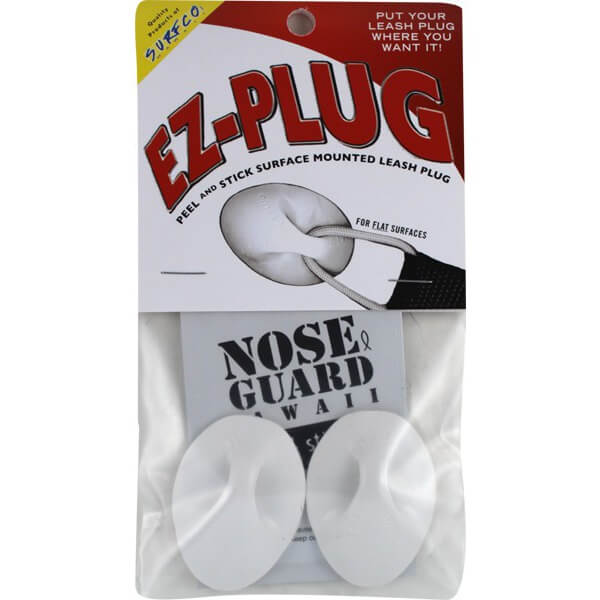 Surfco Hawaii EZ Plug Peel & Stick Surface Mounted 2 Pack White Leash Plug